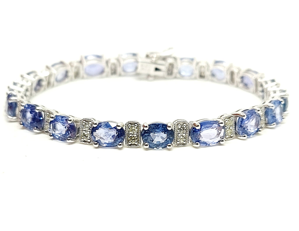 Art Deco Blue Sapphire & Diamond Bracelet AD NO. 2879