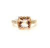 Cushion-cut Morganite & Diamond Statement Ring in 14k Rose Gold