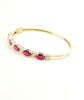 Ruby and Diamond Bangle in 14K Yellow Gold