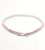 Round Diamond and Pink Sapphire Tennis Bracelet in 14k White Gold