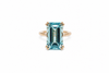Aquamarine South-North Ring in 14k Rose Gold Ad. No.4138