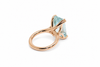 Aquamarine South-North Ring in 14k Rose Gold Ad. No.4138