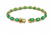 Alternating Diamond and Oval Emerald Tennis Bracelet AD NO. 4136