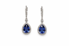 Exquisite Pear Tanzanite & Diamond Halo Earrings