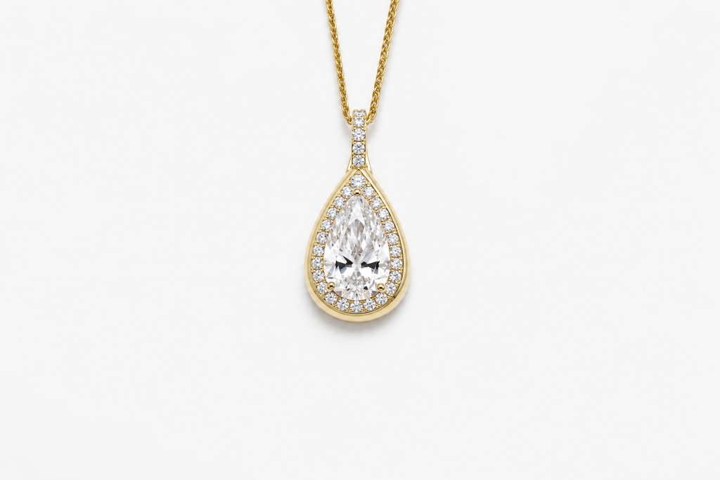Gold and Lab Grown Diamonds Enhancer Drop Pendant