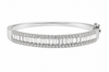Baguette & Round Lab-Grown Diamond White Gold Bangle 4.00  Carats