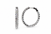 Signature Diamond Hoop Earrings 14k White Gold