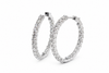 Signature Diamond Hoop Earrings 14k White Gold