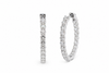 Signature Diamond Hoop Earrings 14k White Gold