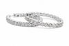 Signature Diamond Hoop Earrings 14k White Gold