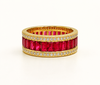 Ruby Baguette And Diamond Ring In 14k White Gold Ad No 2801