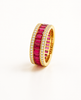 Ruby Baguette And Diamond Ring In 14k White Gold Ad No 2801
