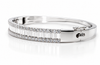 Baguette & Round Lab-Grown Diamond White Gold Bangle 4.00  Carats