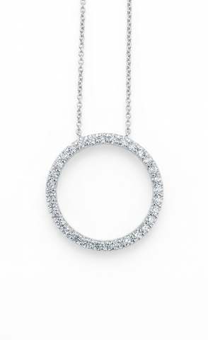 Diamond Circle Pendant in 14K White Gold