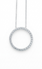 Diamond Circle Pendant in 14K White Gold