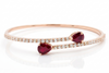 OPEN TWISTED CUFF BRACELET RUBY AND DIAMOND AD NO. 2649