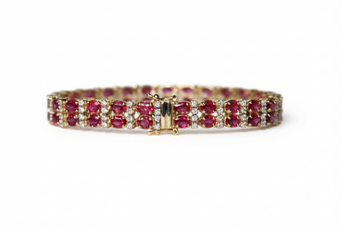 Ruby And Diamond Double Row Bracelet Ad No. 4164