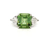 Green Tourmaline and Lab Grown Diamond Ring AD NO 2920