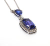 Pear Shaped tanzanite and Double Diamond Halo Pendant Ad No. 2988