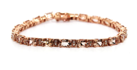 MORGANITE & DIAMOND TENNIS BRACELET AD NO. 3030