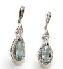 Pear-Shaped Aquamarine Drop Earrings with Diamond Halo Ad No. 3029