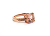 Cushion-cut Morganite & Diamond Statement Ring in 14k Rose Gold