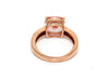 Cushion-cut Morganite & Diamond Statement Ring in 14k Rose Gold