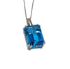 Extraordinary Collection Emerald Cut Swiss Blue Topaz and Diamond Pendant Ad No. 4056