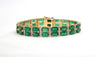 Two Row Emerald and Diamond Tennis Bracelet in 14K Yellow Gold Ad No. 4036
