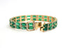 Two Row Emerald and Diamond Tennis Bracelet in 14K Yellow Gold Ad No. 4036
