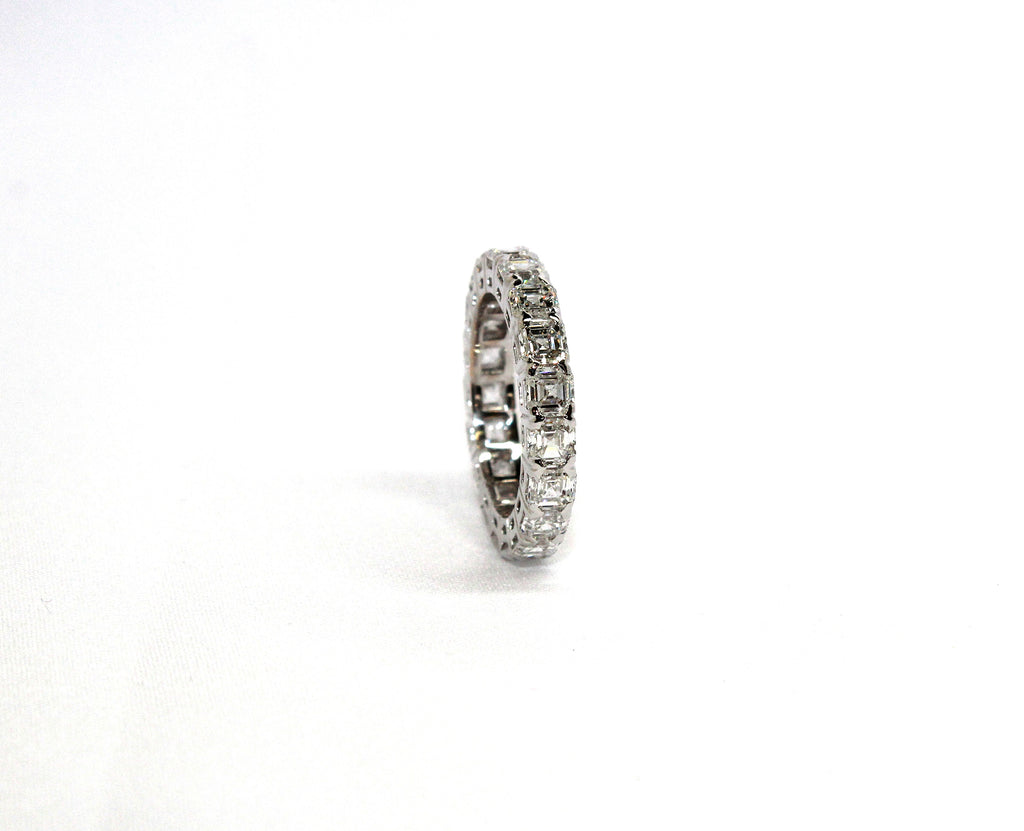 Asscher Cut Lab Grown Diamond Eternity Ring In White gold AD No. 4050