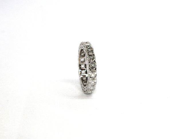 Asscher Cut Lab Grown Diamond Eternity Ring In White gold AD No. 4050