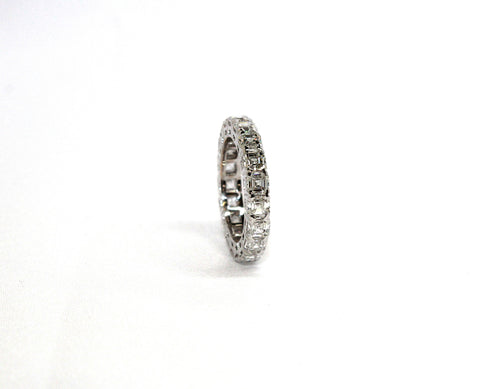 Asscher Cut Lab Grown Diamond Eternity Ring In White gold AD No. 4050