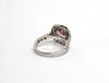 Pink Sapphire and Diamond Halo Cocktail Ring in 14k White Gold