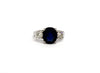 Oval Cut Sapphire and Diamond Ring in White Gold AD No. 4052