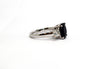 Oval Cut Sapphire and Diamond Ring in White Gold AD No. 4052