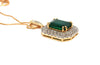 Emerald Double Diamond Halo Necklace Ad No. 4037