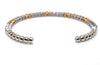 Two-Toned Lab Grown Diamond Bar Bracelet in 14K Yellow Gold and Silver