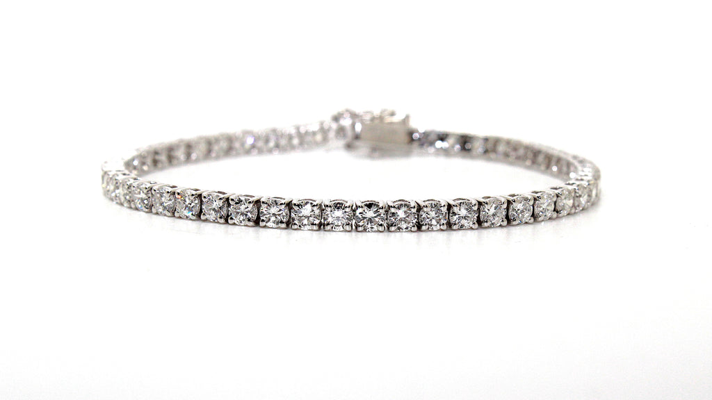 Four Prong Lab-Grown Diamond Tennis Bracelet In 14k White Gold (6.50 Cts.)AD No: 4043
