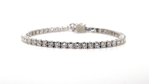 Four Prong Lab-Grown Diamond Tennis Bracelet In 14k White Gold (6.50 Cts.)AD No: 4043