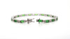 Alternating Baguette Tsavorite and Round Diamond Bracelet in 14k White Gold AD NO: 2738