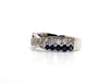 Modern Blue Sapphire & Diamond Criss -Cross Ring