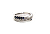 Modern Blue Sapphire & Diamond Criss -Cross Ring