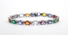 Multi-Precious Gemstone and Diamond Alternating Bracelet AD No. 4102