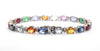 Multi-Precious Gemstone and Diamond Alternating Bracelet AD No. 4102