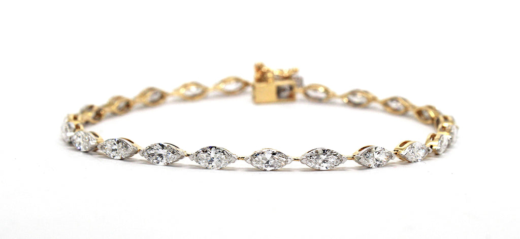 East-West Tennis Bracelet  Marquise Cut Lab Grown Diamonds AD NO: 4086