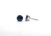 Blue Sapphire Stud Earrings in 14k White Gold