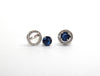 Blue Sapphire Stud Earrings in 14k White Gold