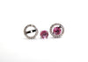 Pink Sapphire Earrings In 14K White Gold