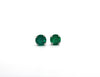 Emerald Stud Earrings in 14k White Gold